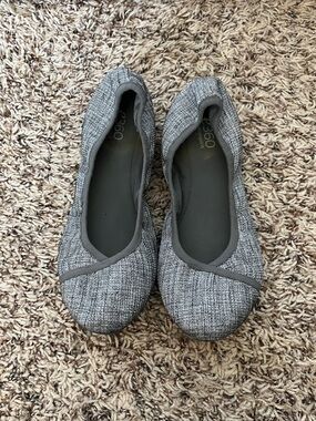 Easy Spirit Gray Textured Knit Ballet Flats
